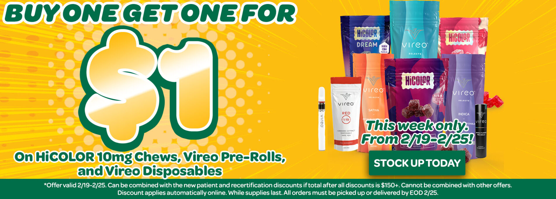 BOGO for $1 HiCOLOR & Vireo at Vireo Health!
