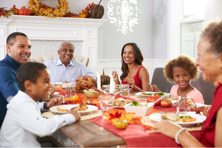 Vireo Thanksgiving family eating